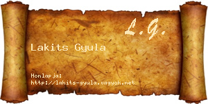 Lakits Gyula névjegykártya